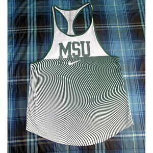 NCAA Michigan State Spartans White/Green Nike Dri-Fit Tank Top Size Small